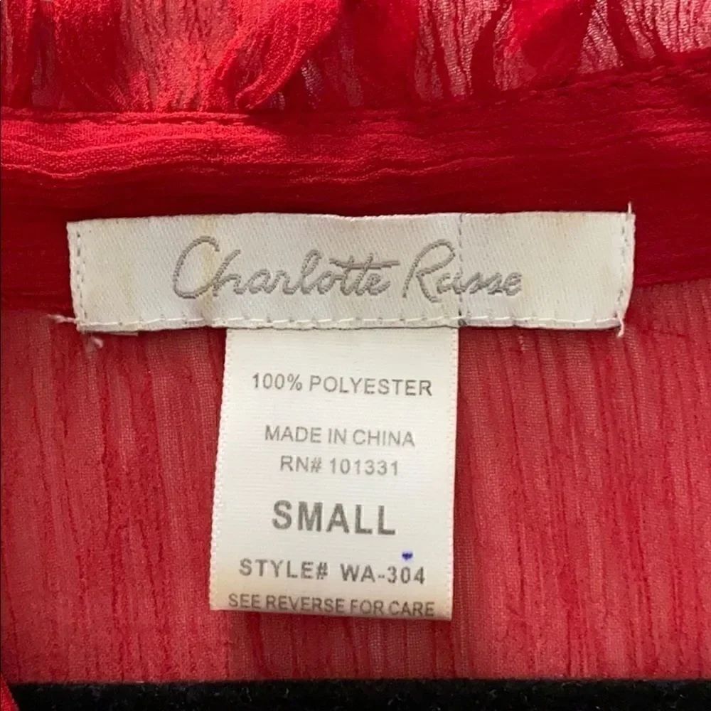 Charlotte Russe ruffled shorty sleeve blouse small - Picture 10 of 11